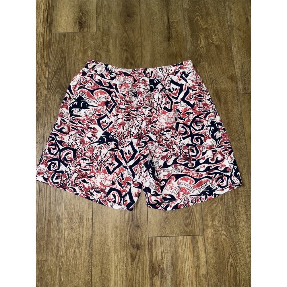 Columbia PFG Swim Trunks Men L Red Board Shorts Bathing Suit Omni Shade‎ Fish